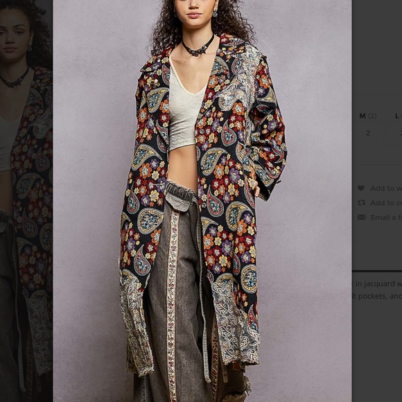 POL “Amanda 2 ” POL Long Cardigan Jacket in Jacquard - Picture 2 of 7